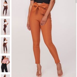 NWT new High waist spandex leggings bow pants - rust / copper - Yandy medium